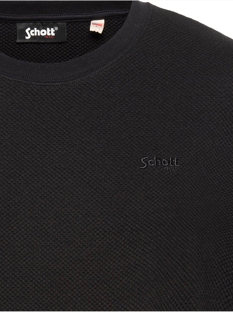 T-shirt met korte mouwen - Schott Zwart - Kiabi