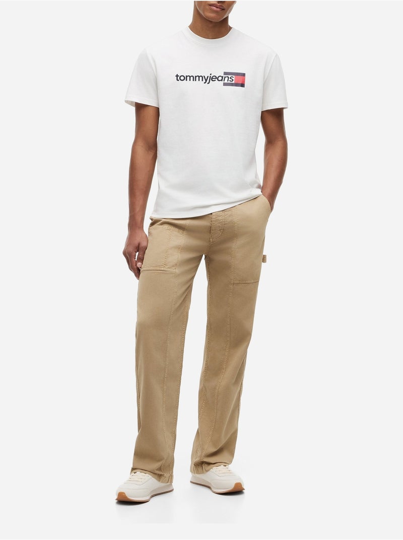 T-shirt met korte mouwen - Tommy jeans Ecru - Kiabi