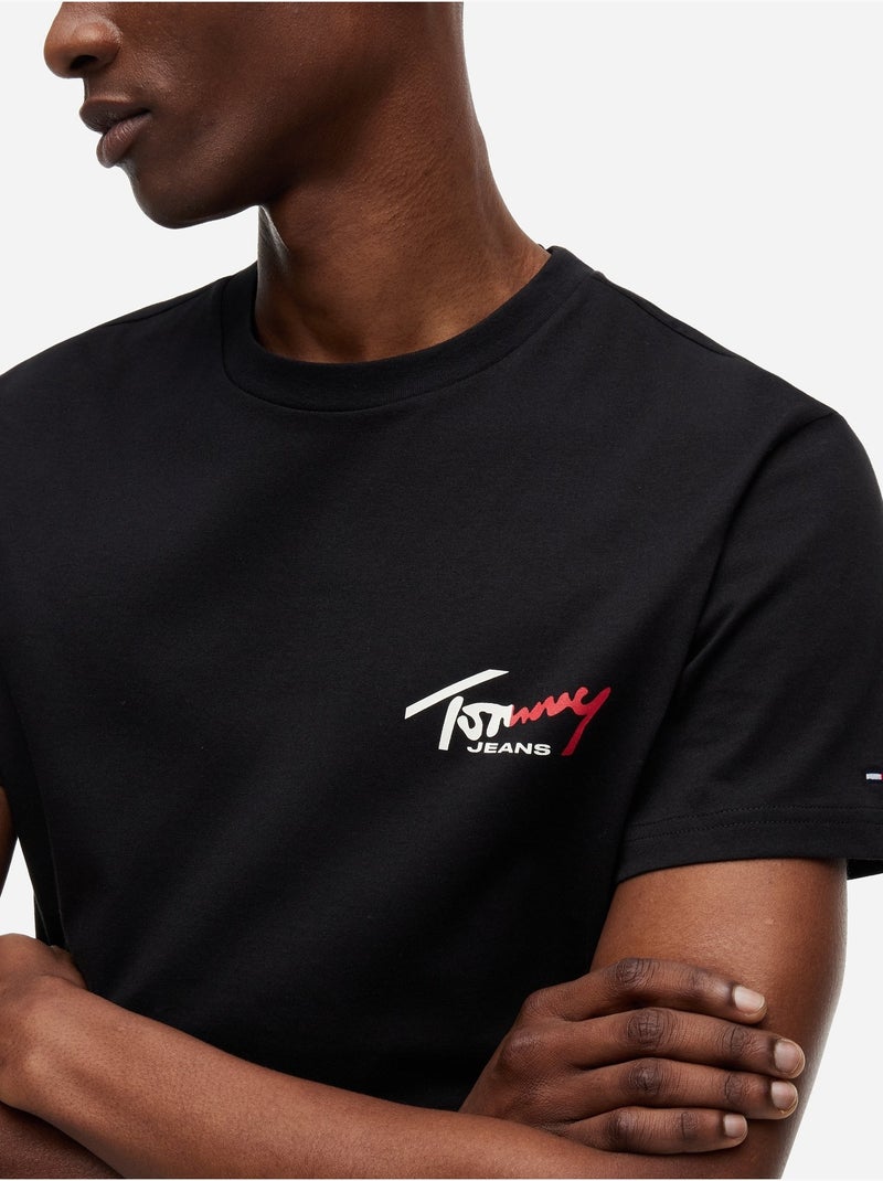 T-shirt met korte mouwen - Tommy jeans Zwart - Kiabi