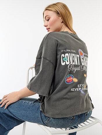 T-shirt met korte mouwen, aan twee kanten bedrukt