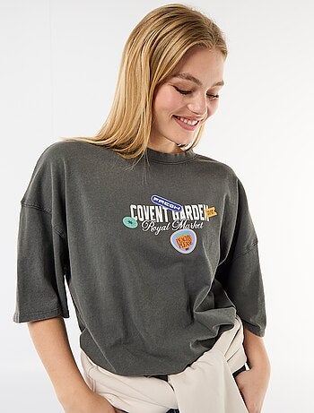 T-shirt met korte mouwen, aan twee kanten bedrukt