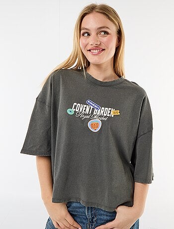 T-shirt met korte mouwen, aan twee kanten bedrukt
