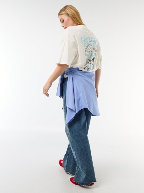 T-shirt met korte mouwen, aan twee kanten bedrukt - Kiabi