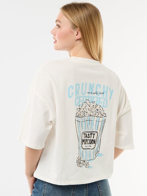 T-shirt met korte mouwen, aan twee kanten bedrukt - Kiabi