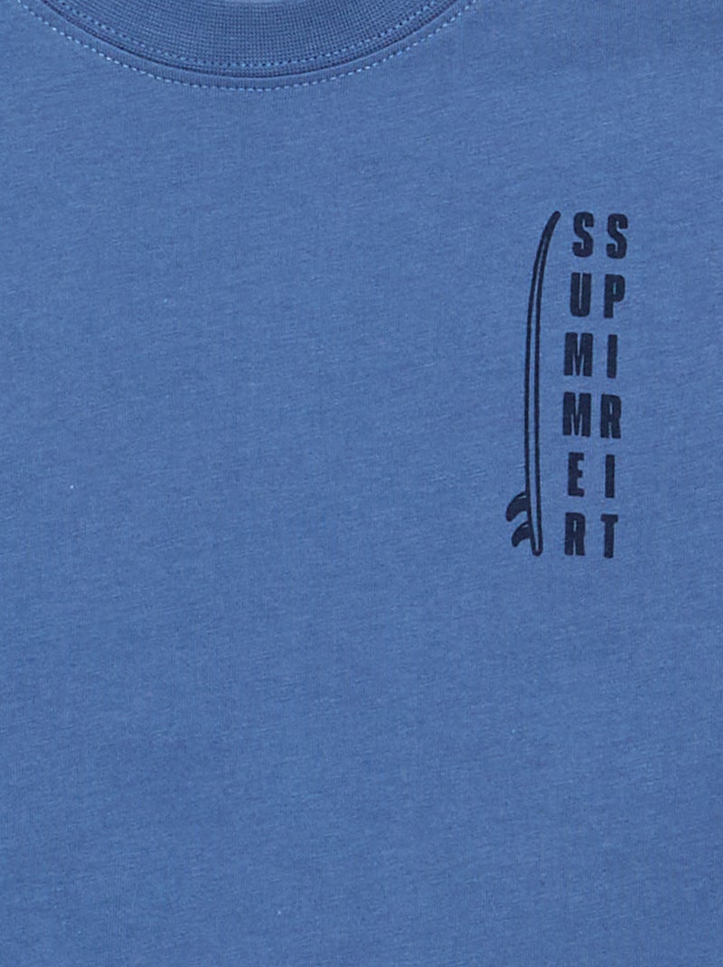 T-shirt met korte mouwen Blauw - Kiabi