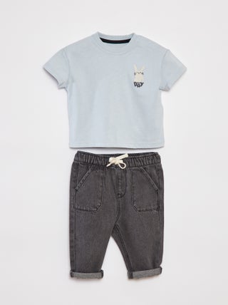 T-shirt met korte mouwen + broek - 2-delig
