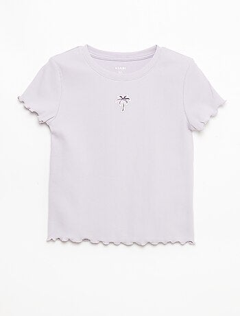 T-shirt met korte mouwen en ajouré-details