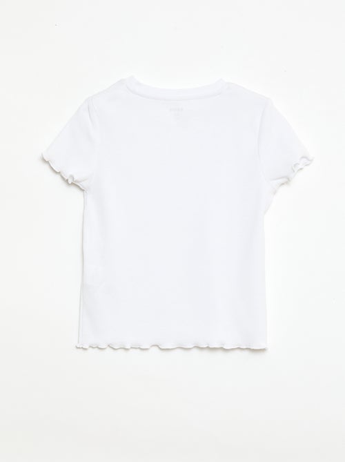 T-shirt met korte mouwen en ajouré-details - Kiabi