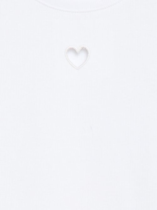 T-shirt met korte mouwen en ajouré-details - Kiabi