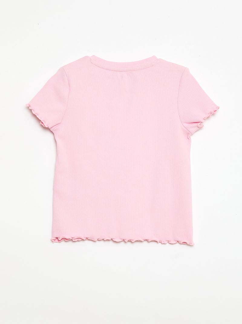 T-shirt met korte mouwen en ajouré-vorm Rose - Kiabi