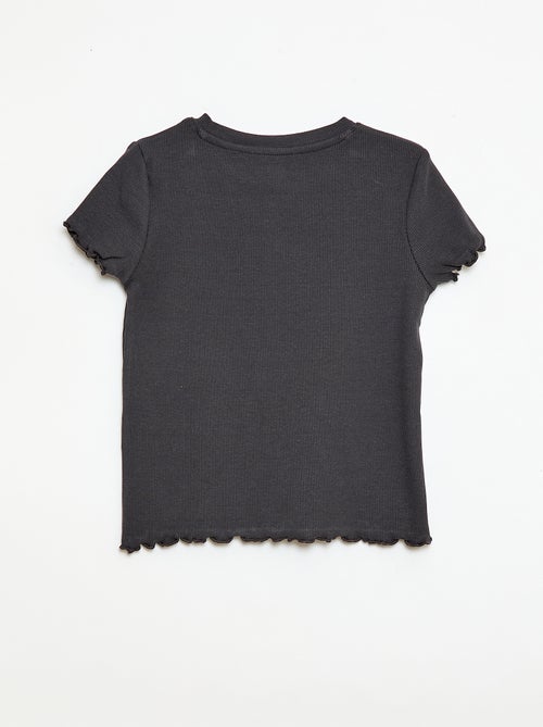 T-shirt met korte mouwen en ajourpatroon - Kiabi