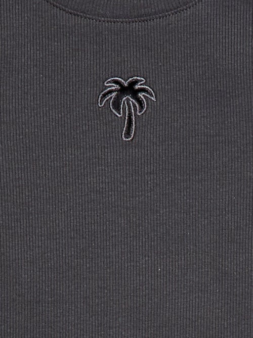 T-shirt met korte mouwen en ajourpatroon - Kiabi