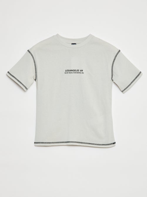 T-shirt met korte mouwen en applicatie - Kiabi