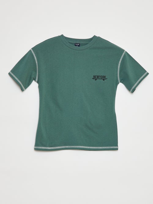 T-shirt met korte mouwen en applicatie - Kiabi