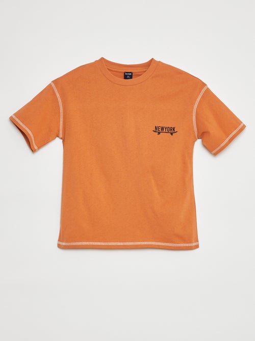 T-shirt met korte mouwen en applicatie - Kiabi