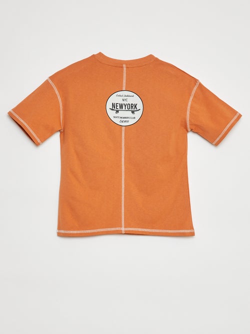 T-shirt met korte mouwen en applicatie - Kiabi