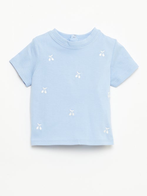 T-shirt met korte mouwen en borduursels - Kiabi