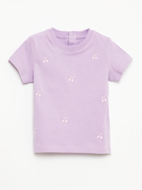 T-shirt met korte mouwen en borduursels - Kiabi