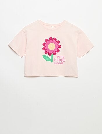 T-shirt met korte mouwen en borduursels