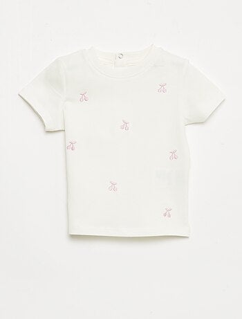T-shirt met korte mouwen en borduursels