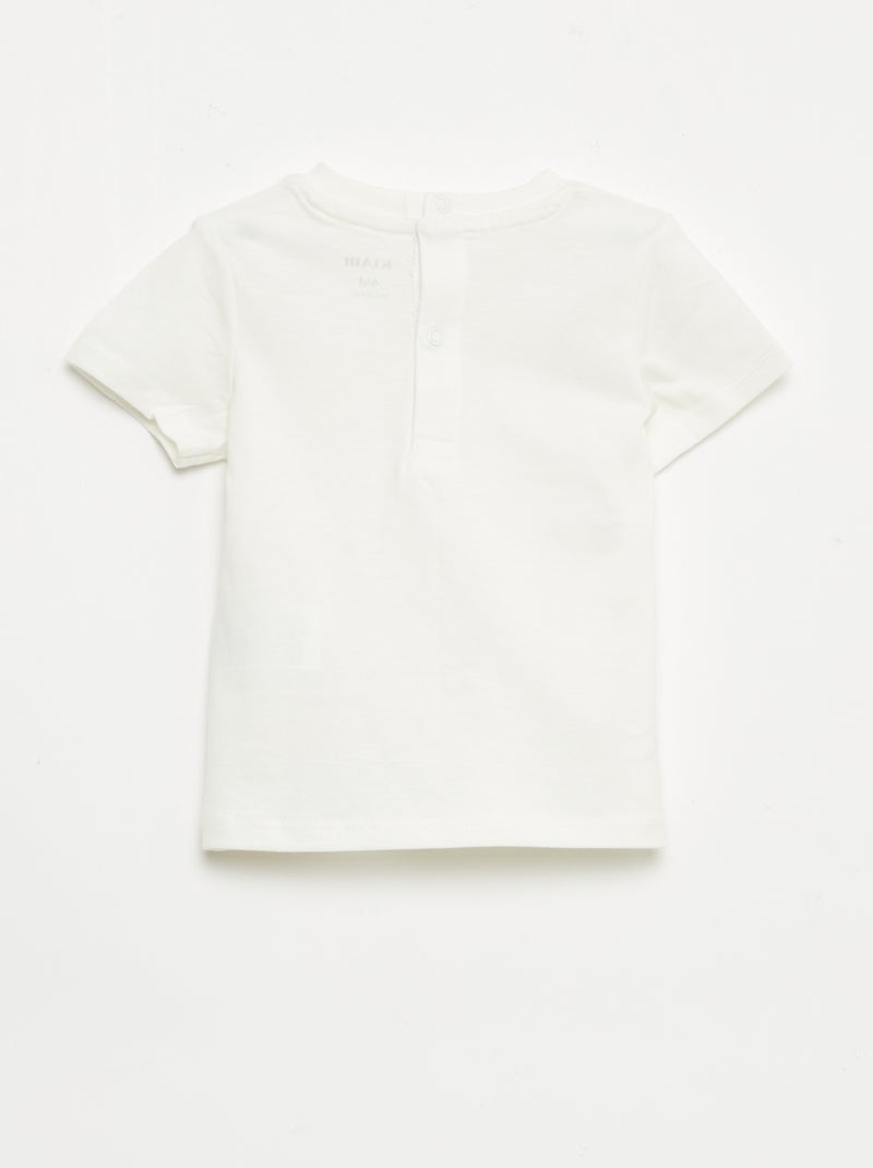 T-shirt met korte mouwen en borduursels Wit - Kiabi