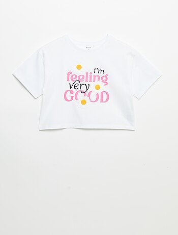 T-shirt met korte mouwen en borduursels