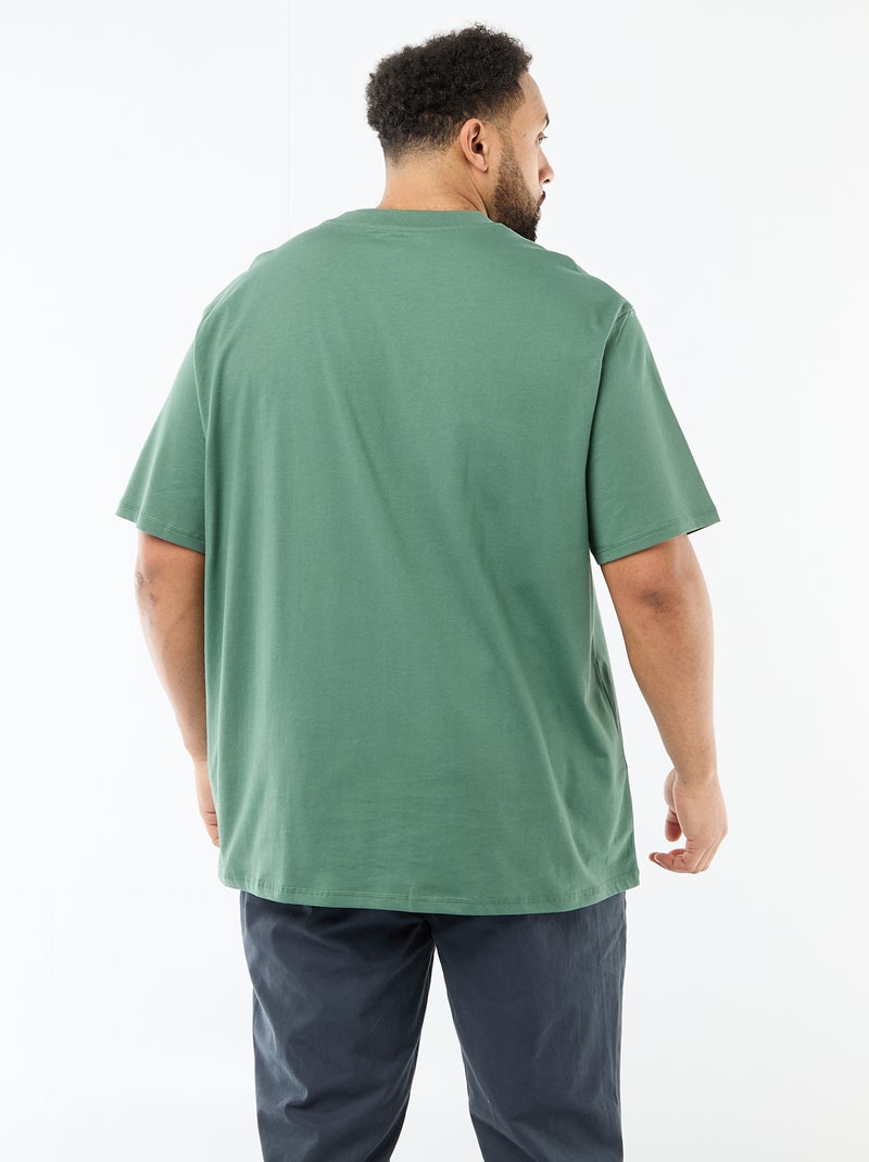 T-shirt met korte mouwen en borstzak Groen - Kiabi