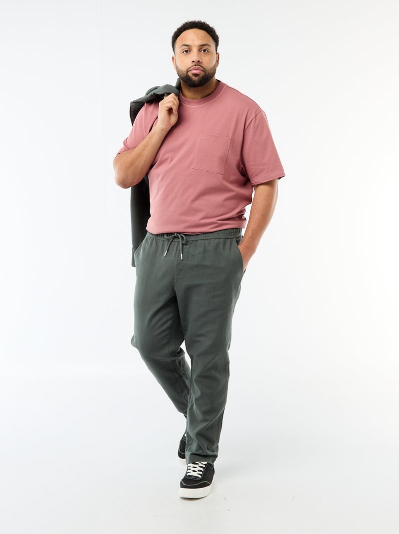 T-shirt met korte mouwen en borstzak Rose - Kiabi