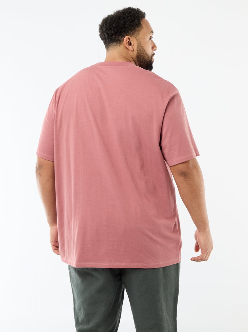 T-shirt met korte mouwen en borstzak Rose - Kiabi