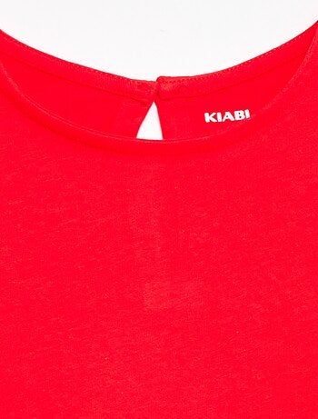T-shirt met korte mouwen en broderie anglaise