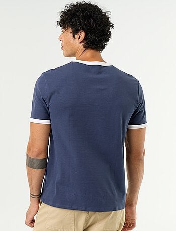 T-shirt met korte mouwen en contrasterende boorden