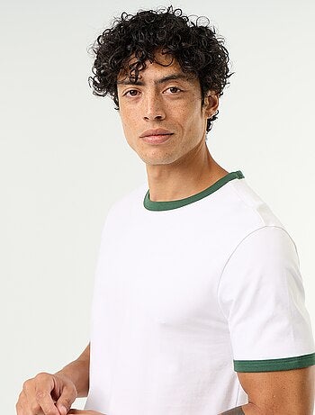 T-shirt met korte mouwen en contrasterende boorden