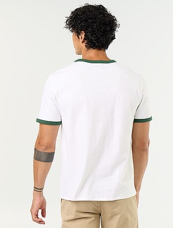 T-shirt met korte mouwen en contrasterende boorden