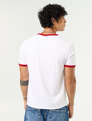 T-shirt met korte mouwen en contrasterende boorden