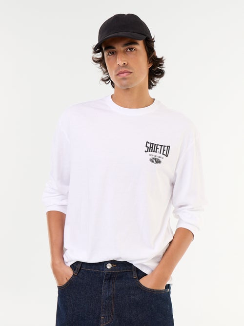 T-shirt met korte mouwen en dubbelzijdige print - Kiabi