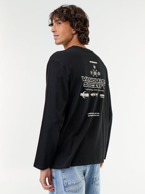 T-shirt met korte mouwen en dubbelzijdige print - Kiabi