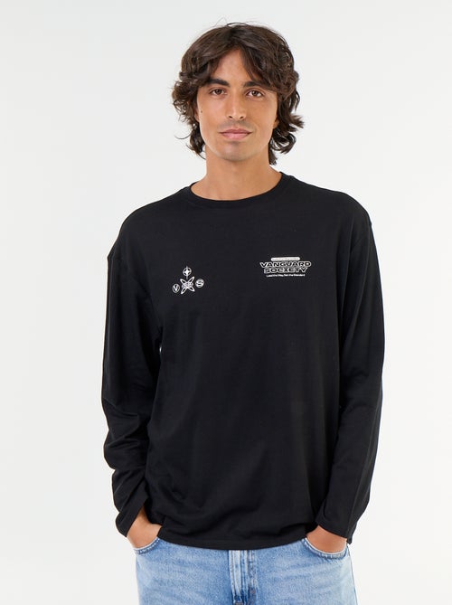 T-shirt met korte mouwen en dubbelzijdige print - Kiabi