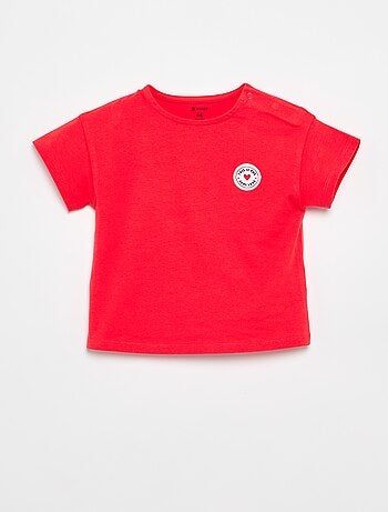 T-shirt met korte mouwen en gestikt hart