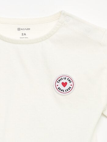 T-shirt met korte mouwen en gestikt hart
