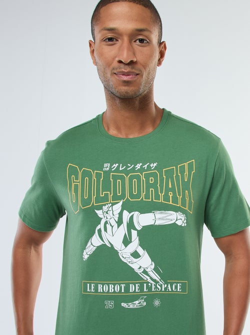 T-shirt met korte mouwen en 'Goldorak'-print - Kiabi