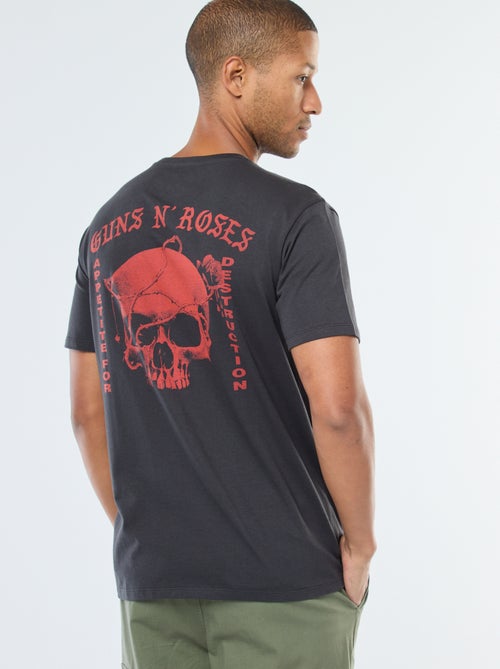 T-shirt met korte mouwen en 'Guns N' Roses'-print - Kiabi