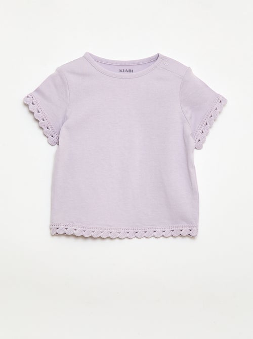 T-shirt met korte mouwen en haakwerkdetails - Kiabi