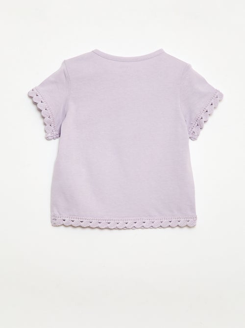 T-shirt met korte mouwen en haakwerkdetails - Kiabi