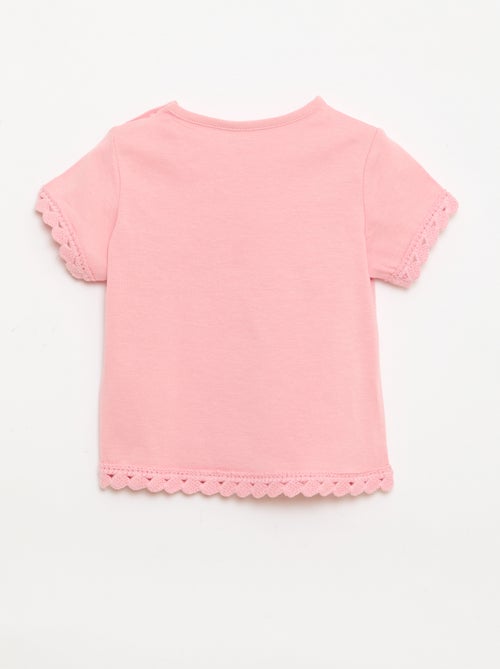T-shirt met korte mouwen en haakwerkdetails - Kiabi