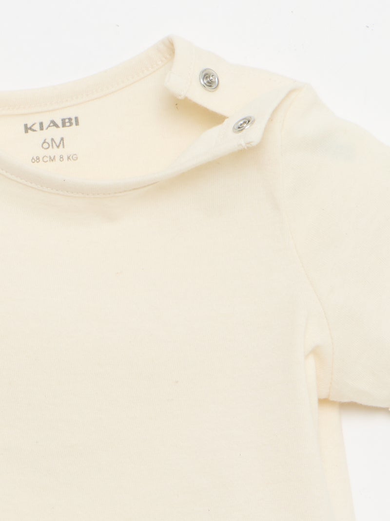 T-shirt met korte mouwen en haakwerkdetails Wit - Kiabi