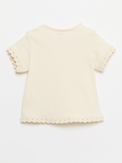 T-shirt met korte mouwen en haakwerkdetails - Kiabi