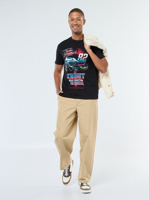 T-shirt met korte mouwen en 'K2000'-print - Kiabi