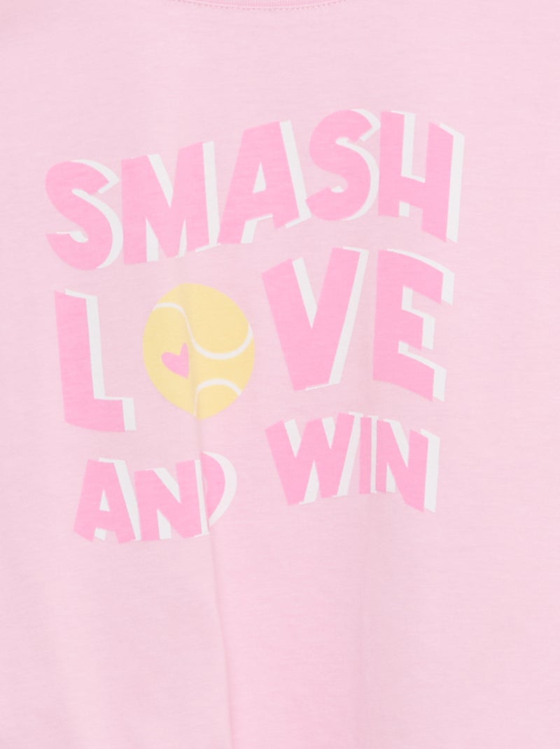 T-shirt met korte mouwen en knoopdetail aan de onderkant Rose - Kiabi