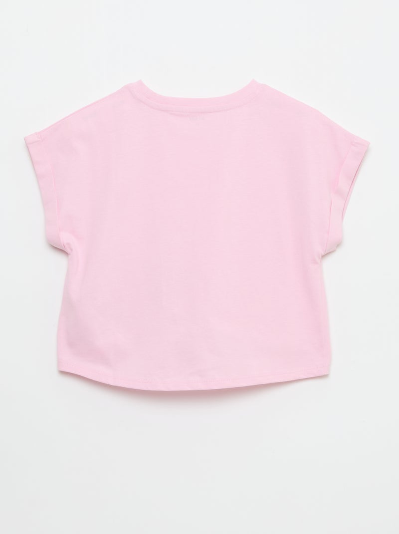 T-shirt met korte mouwen en knoopdetail aan de onderkant Rose - Kiabi