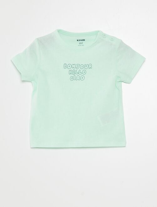 T-shirt met korte mouwen en letters - Kiabi